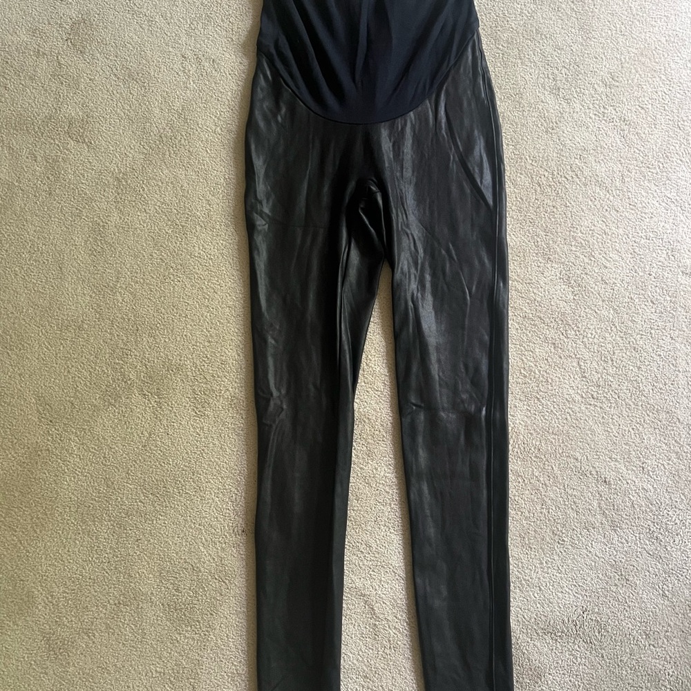 SPANX Maternity Faux Leather Leggings